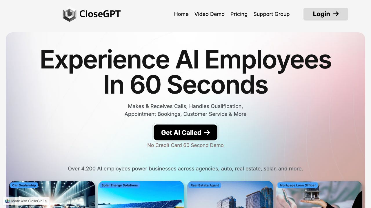 CloseGPT website screenshot