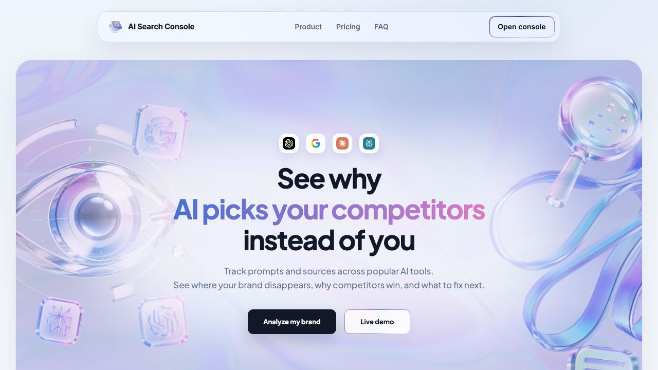 AI Search Console 网站截图