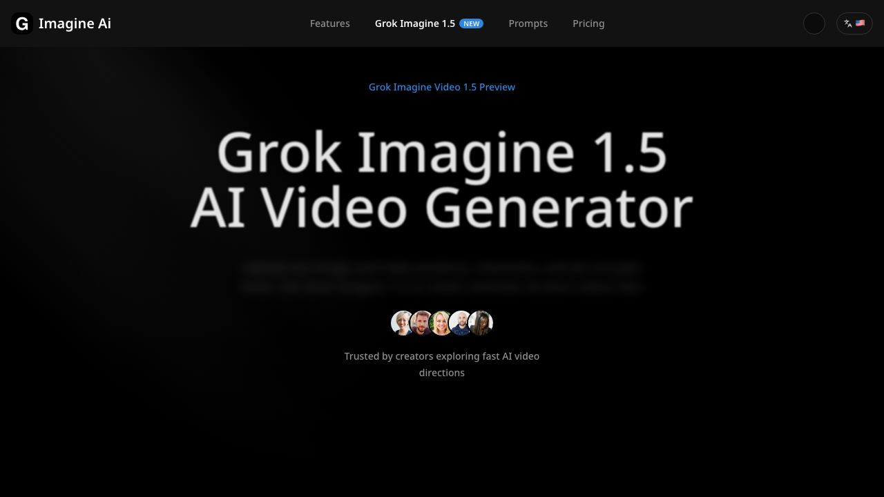 Grok Imagine 1.5 网站截图