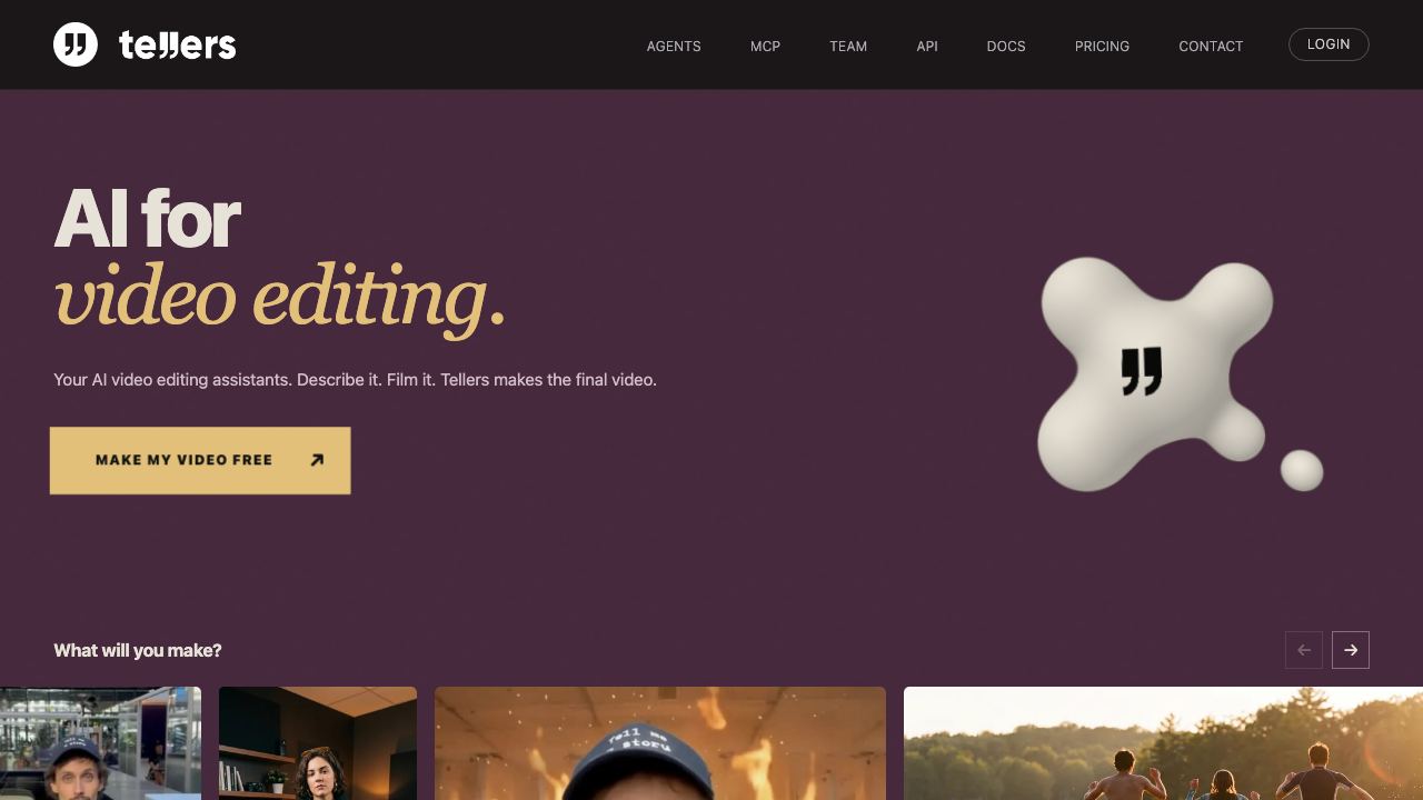 Tellers.ai website screenshot