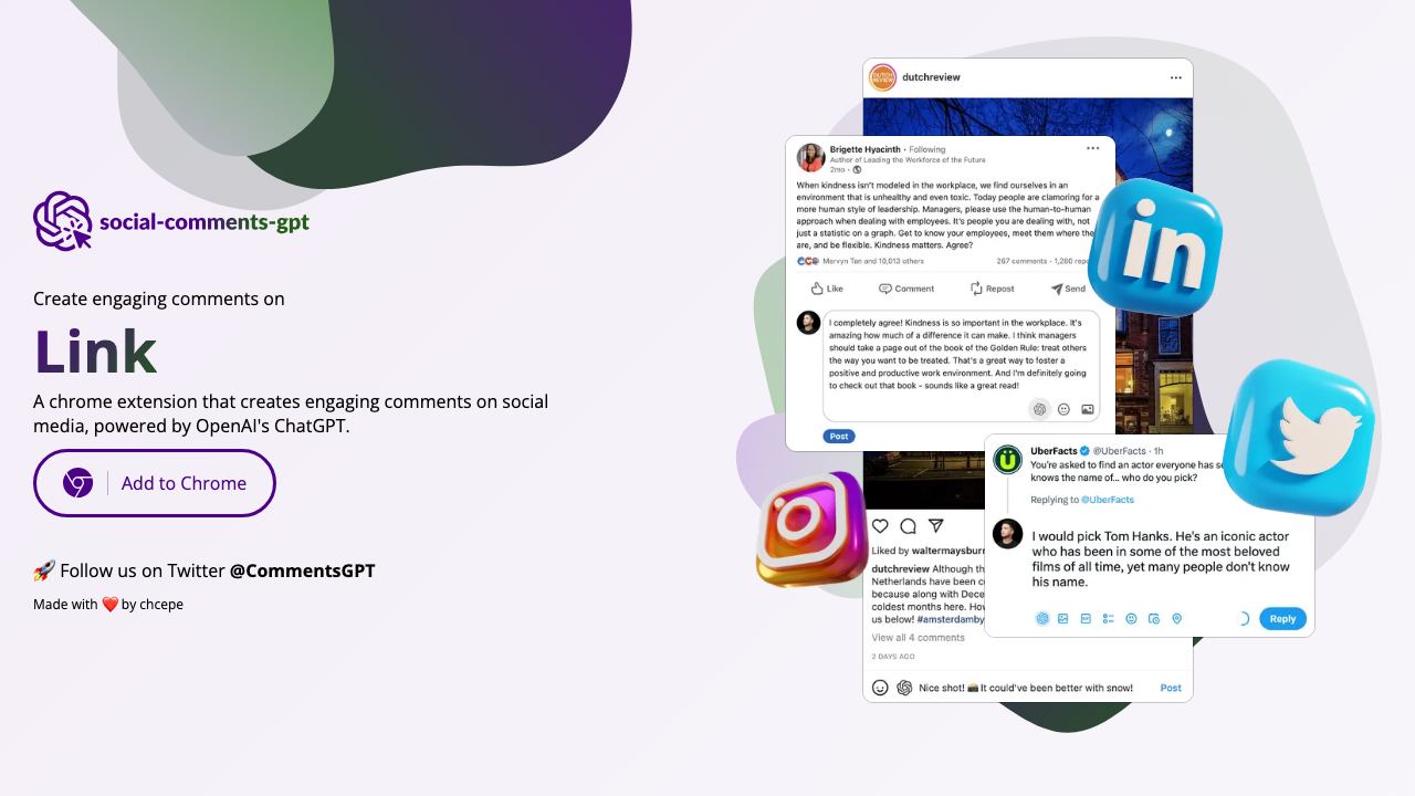 Social Comments GPT 网站截图