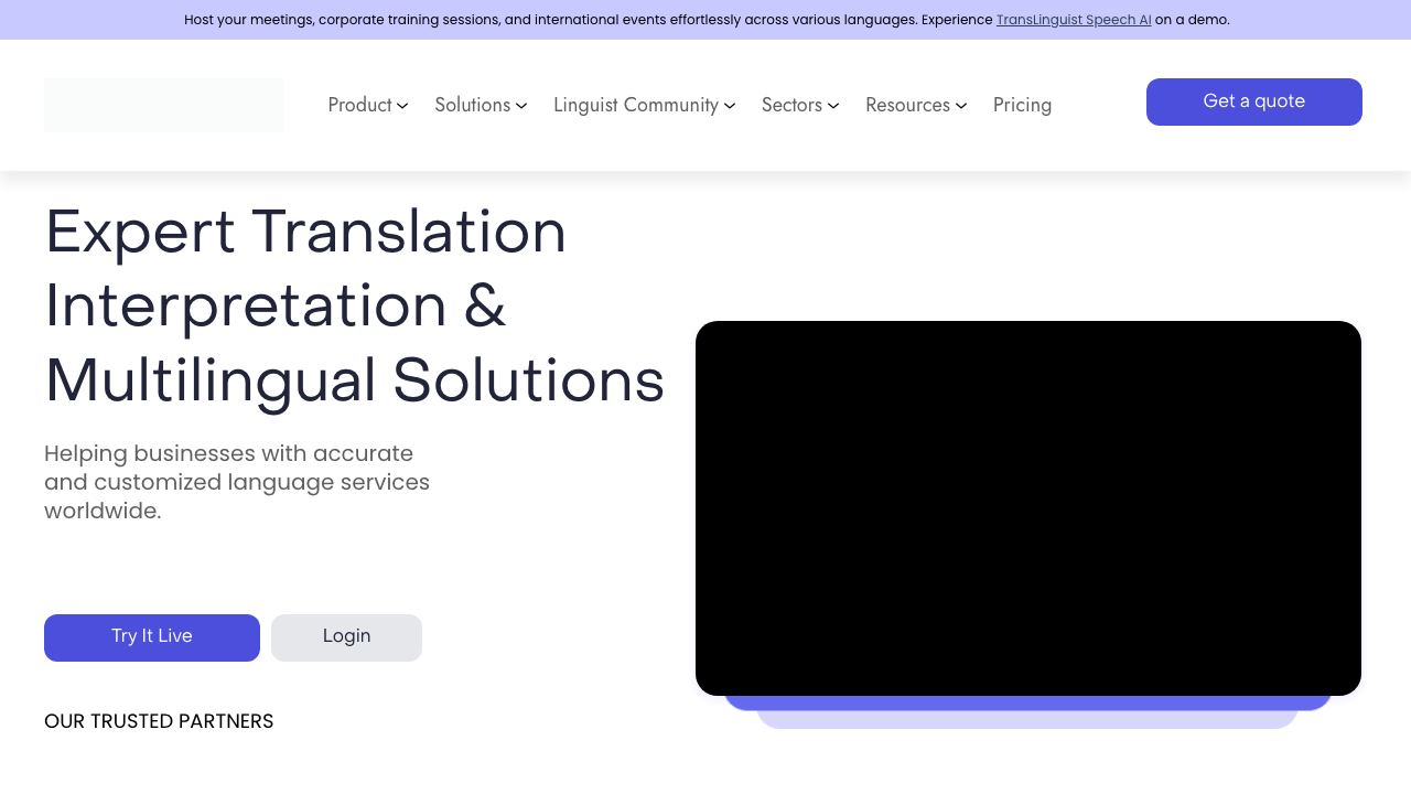 TransLinguist 网站截图