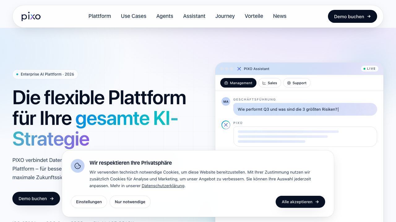 Pixoai website screenshot