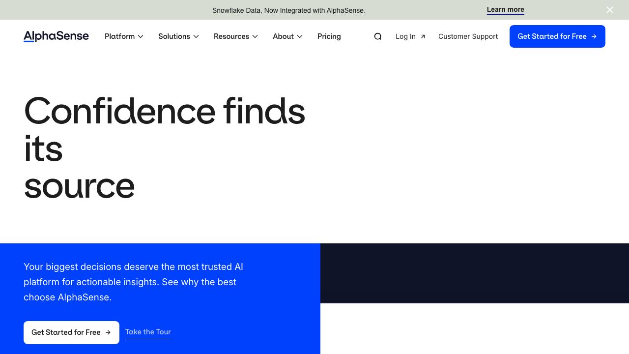 AlphaSense website screenshot