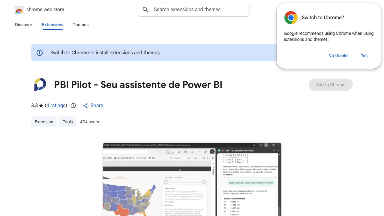 PBI Pilot - Seu assistente de Power BI 网站截图