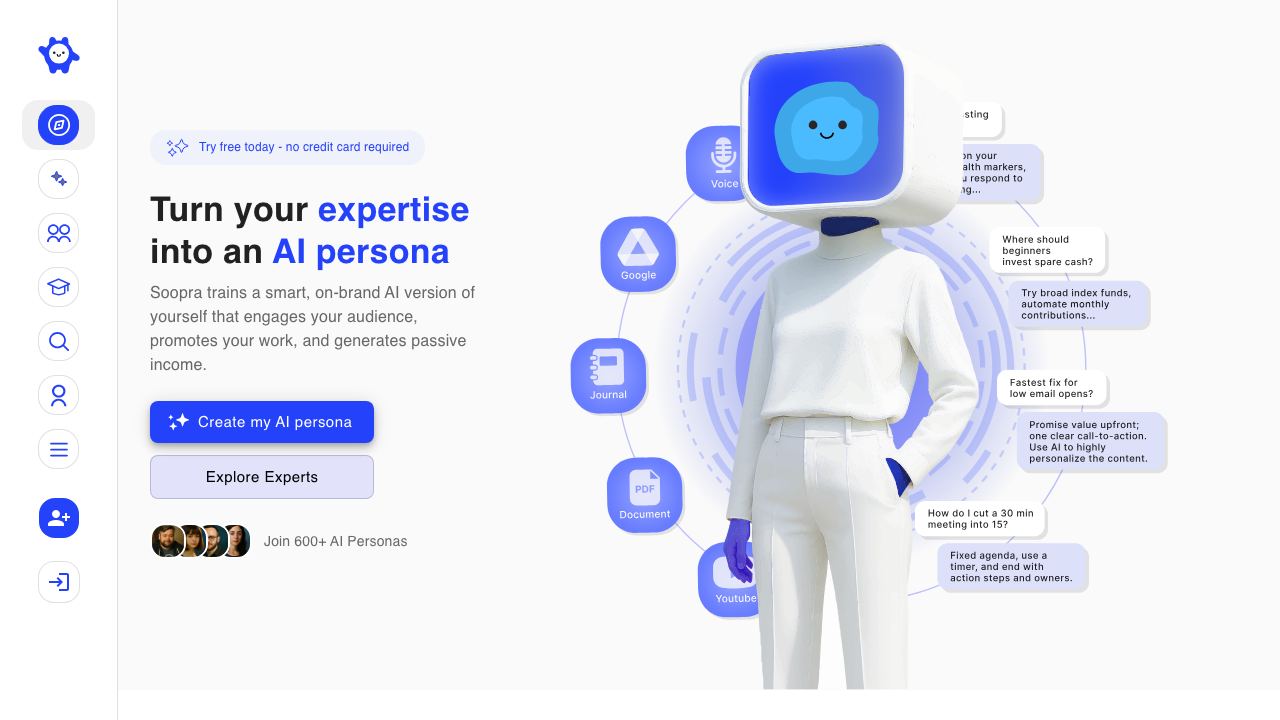 Soopra AI Personality Engine 网站截图