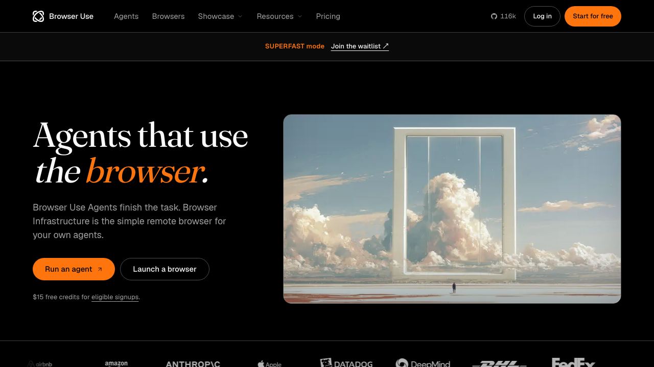BrowserAgent website screenshot