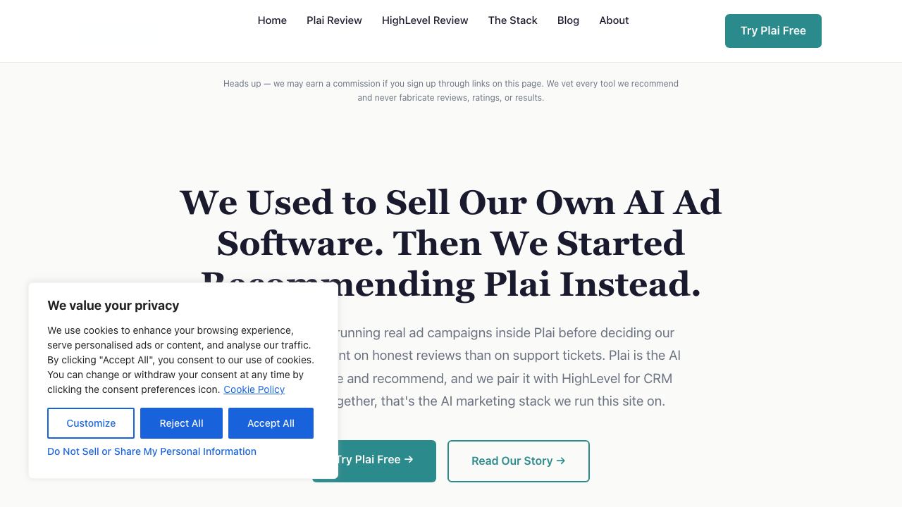 Rekla.ai website screenshot