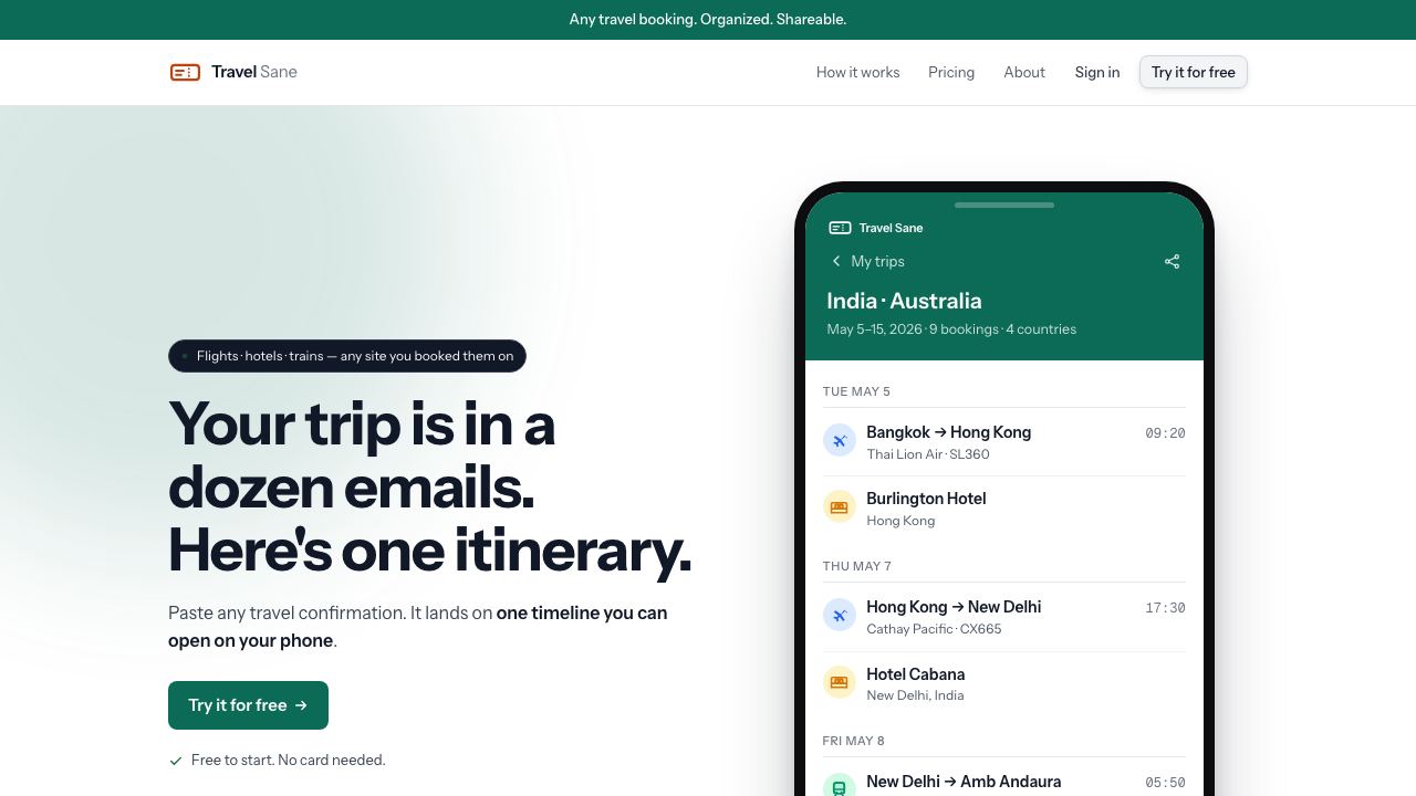 Travel Sane 网站截图