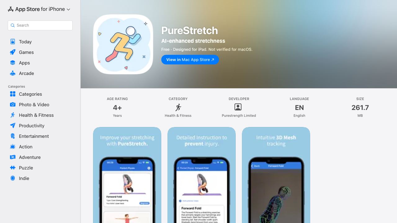 PureStretch 网站截图