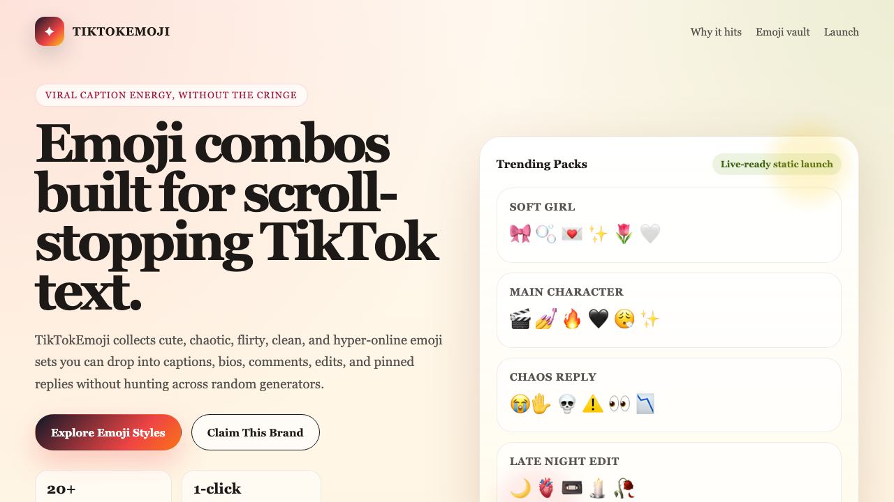 TikTok Emoji Generator 网站截图