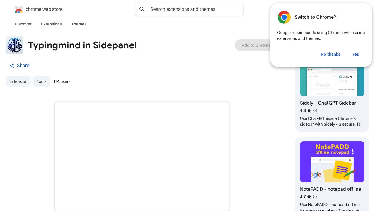 Typingmind in Sidepanel 网站截图