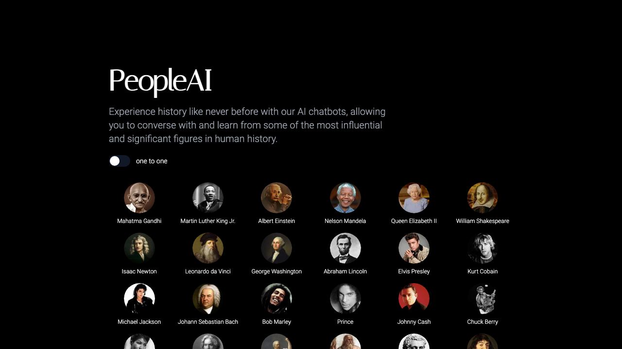 PeopleAI 2.0 website screenshot