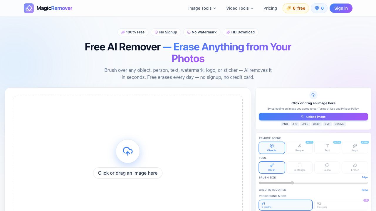 MagicRemover website screenshot