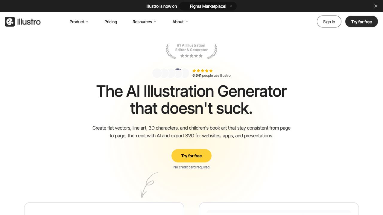 Illustro – AI Illustration Generator 网站截图