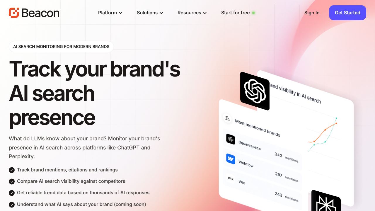 BrandBeacon 网站截图