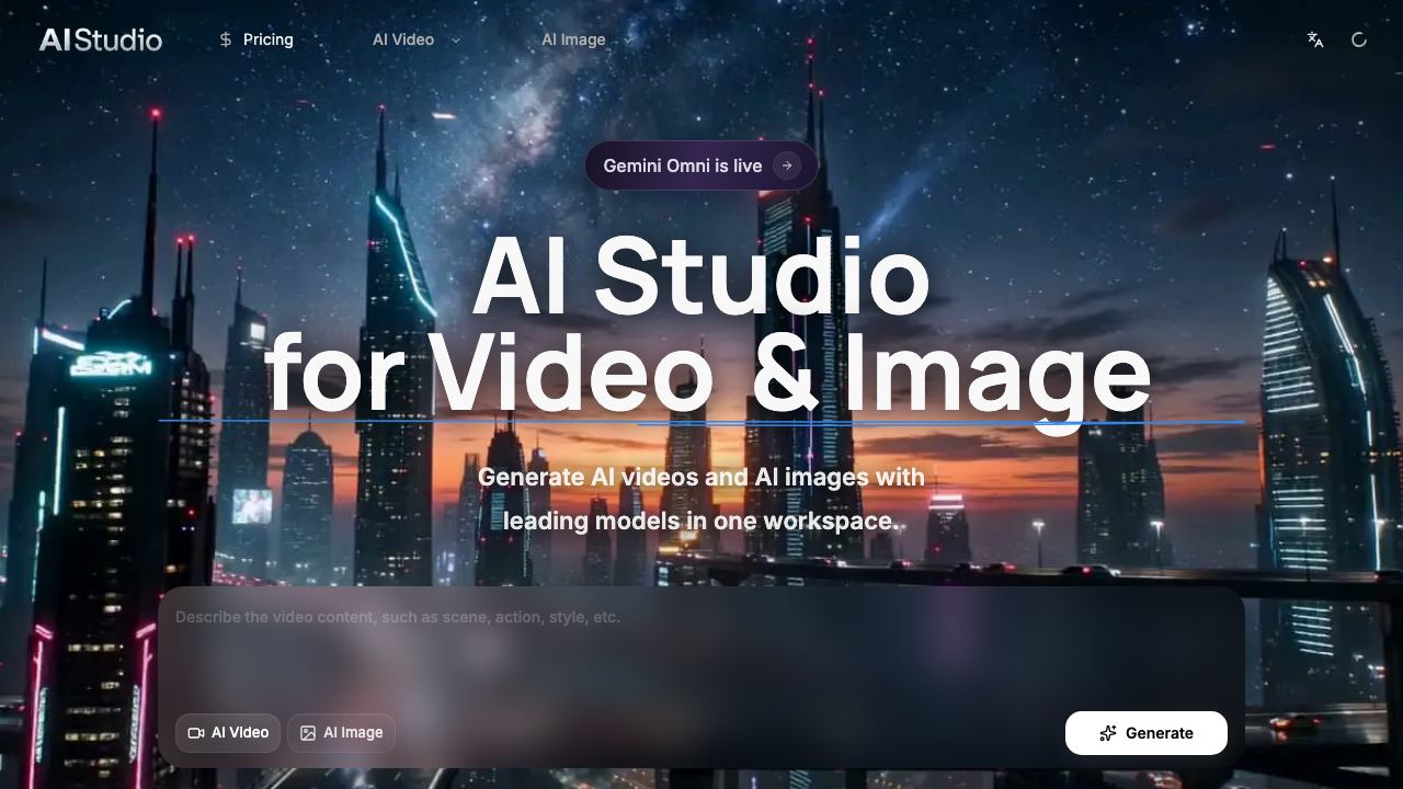 AI Studio for Video 网站截图