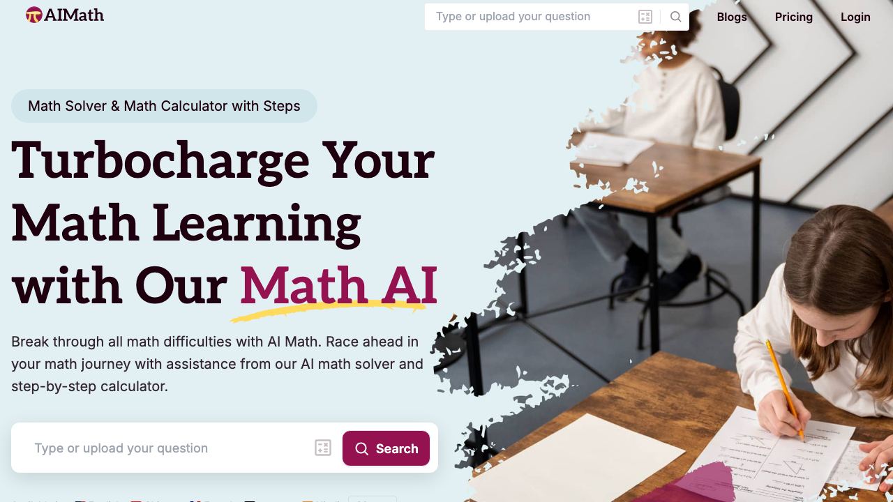 AI Math website screenshot