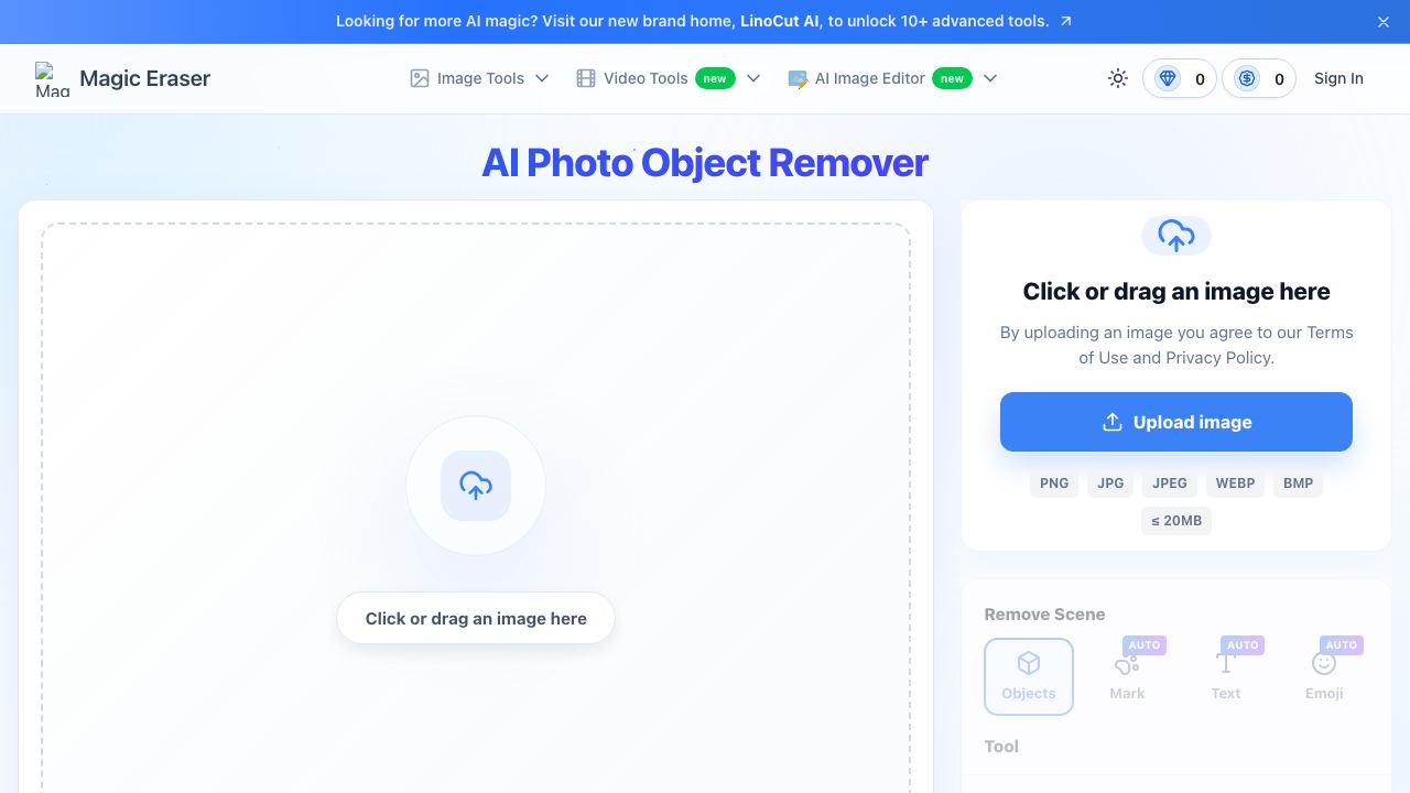 Magic-Eraser website screenshot