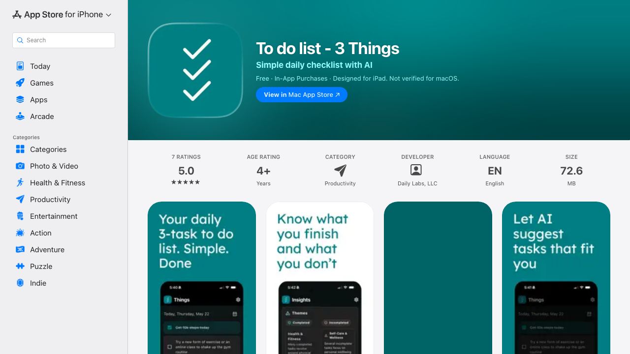 3 Things AI Tasks Tracker 网站截图