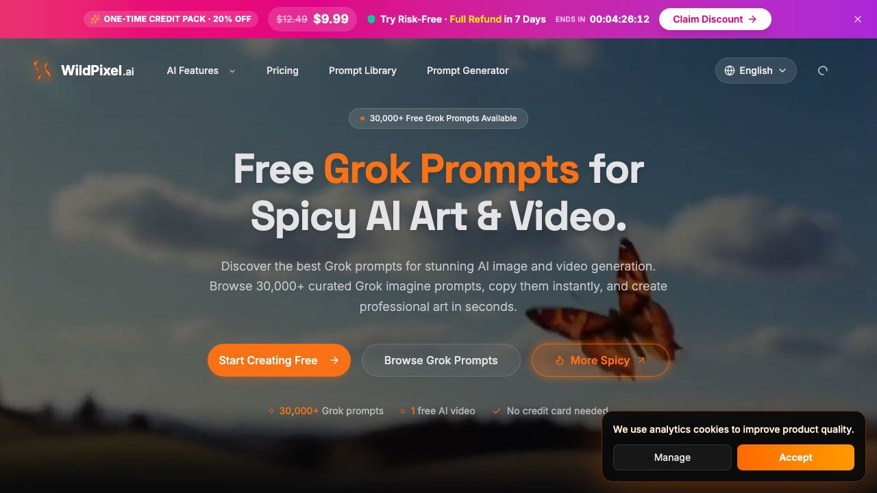 Grok Prompts website screenshot