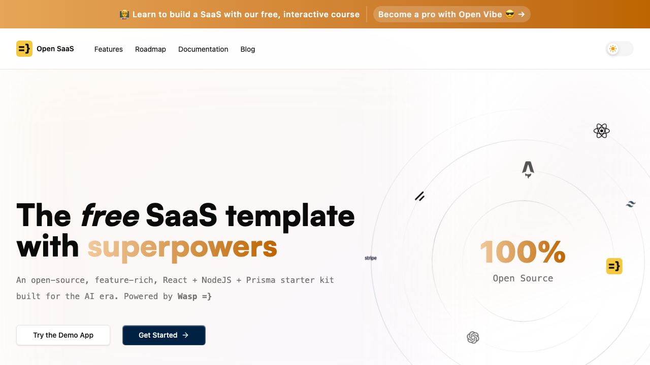 Open SaaS 网站截图