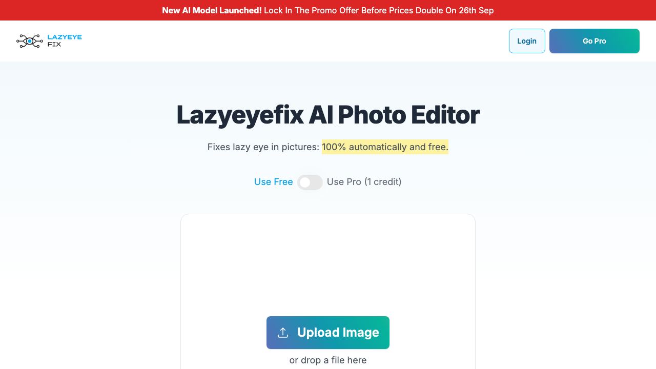 Lazyeyefix AI Photo Editor 网站截图