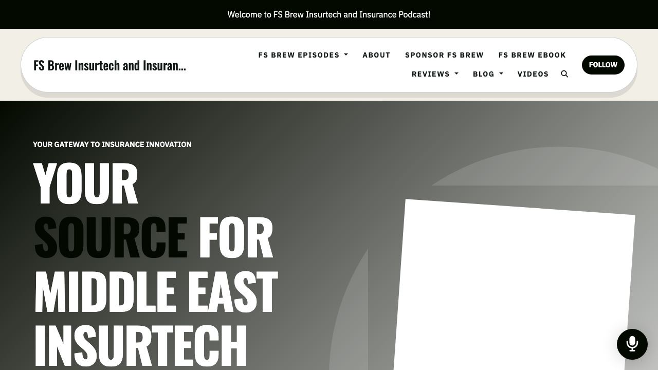 FS Brew: Insurtech & Insurance podcast 网站截图