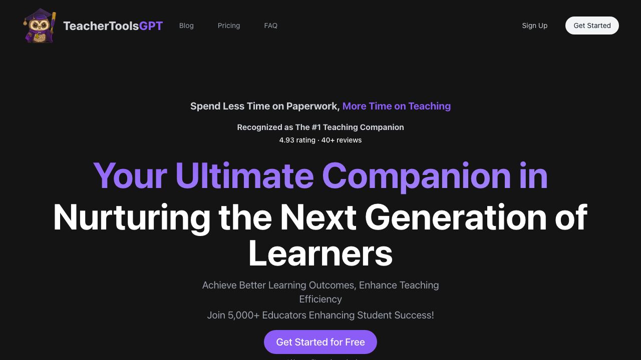 TeacherToolsGPT 网站截图