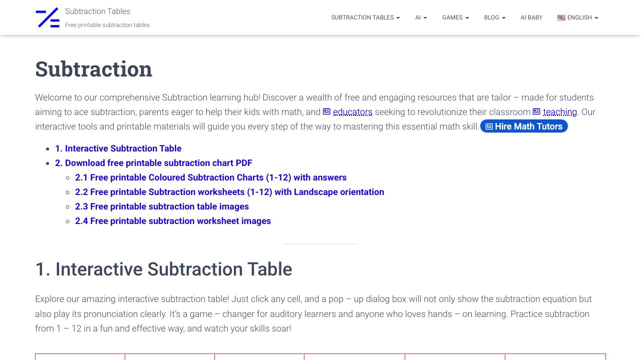 AI subtraction learning helper 网站截图