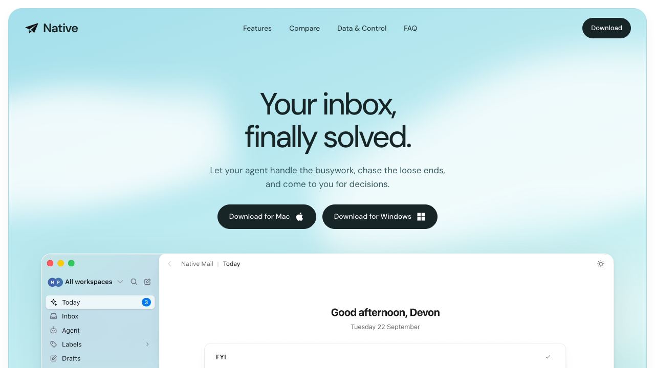 Native AI website screenshot