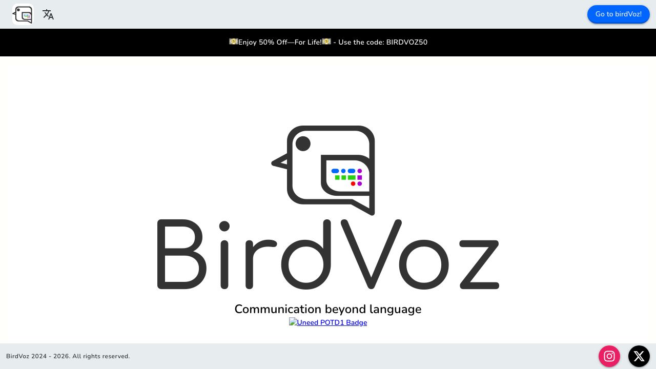 BirdVoz 网站截图
