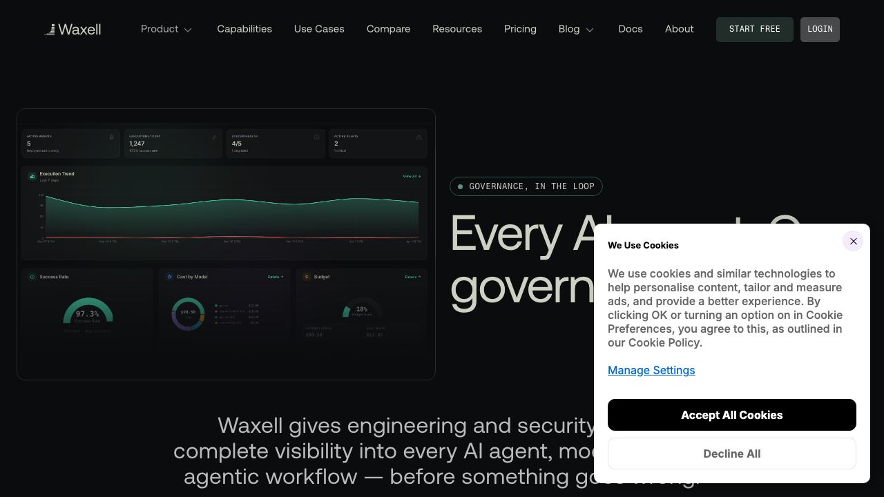 Waxell website screenshot
