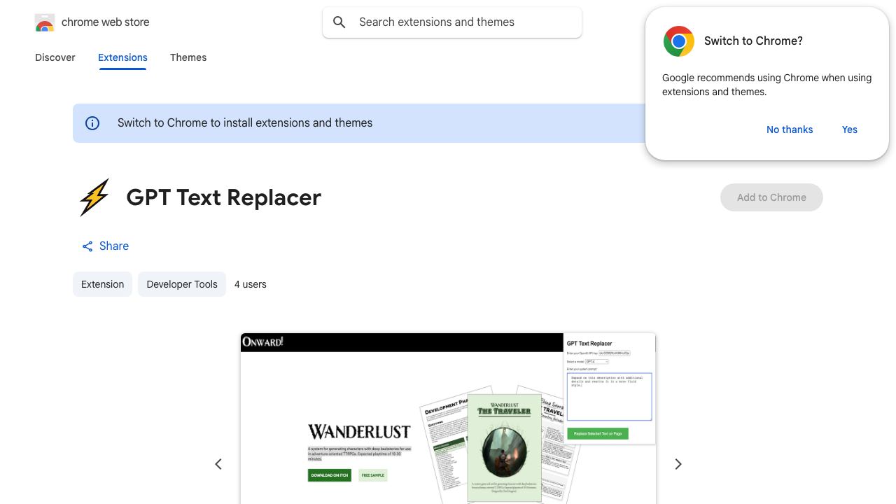 GPT Text Replacer 网站截图