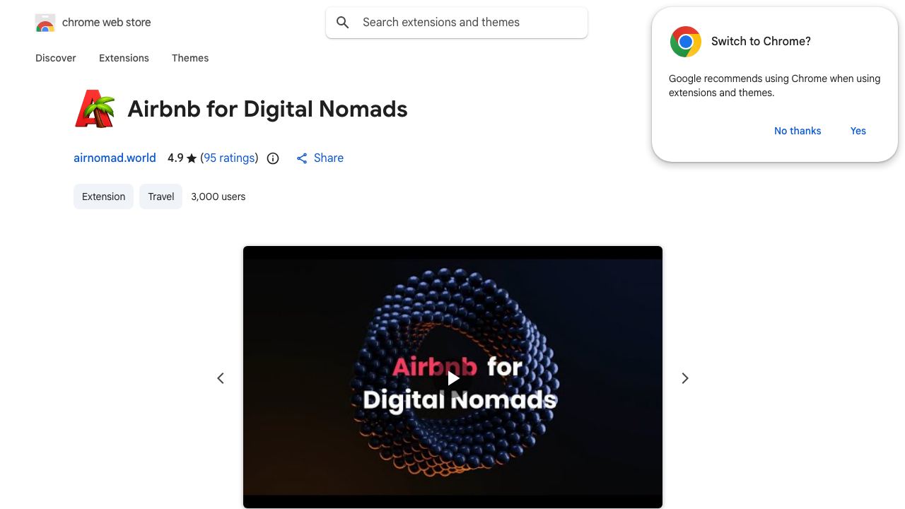 Airnomad: Airbnb for Digital Nomads 网站截图