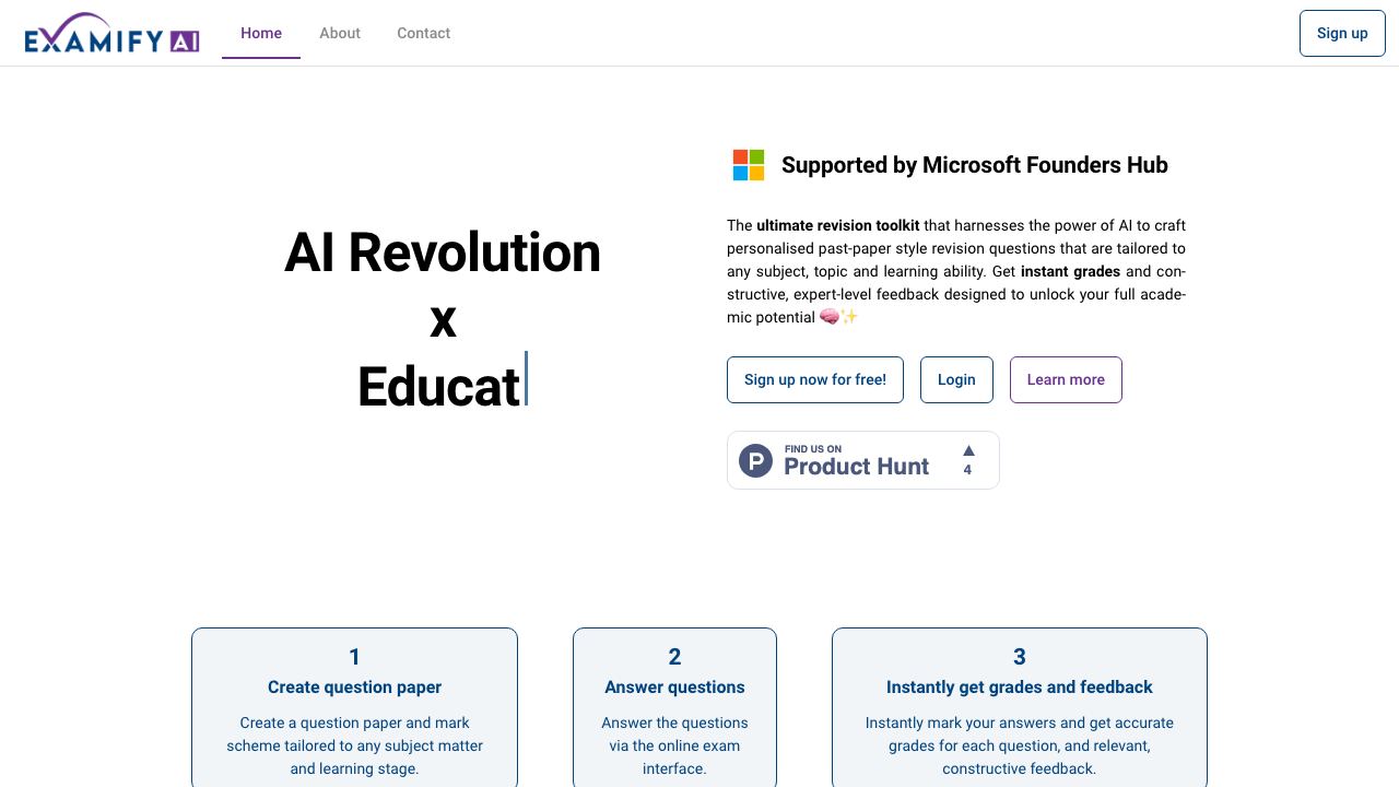 Examify AI 网站截图