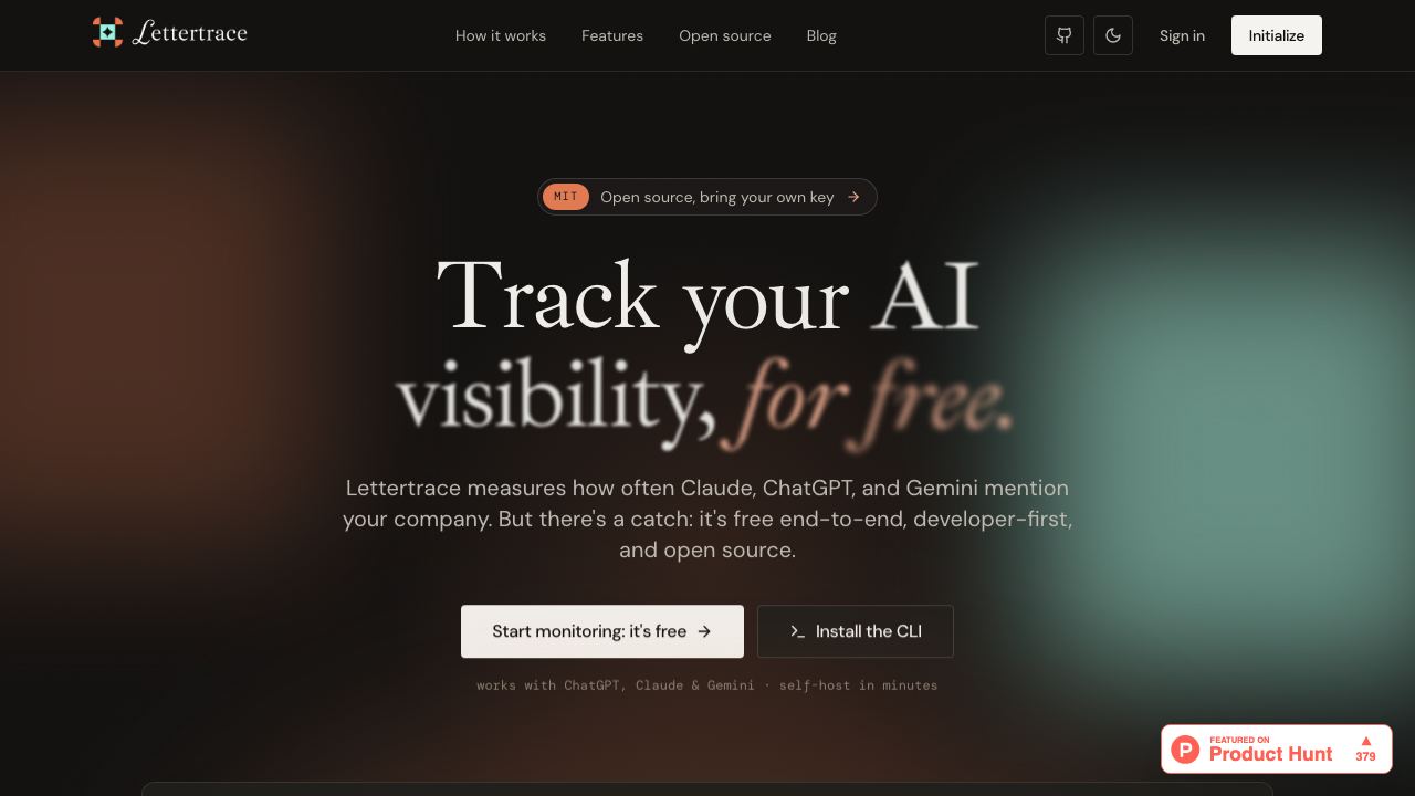 Lettertrace website screenshot