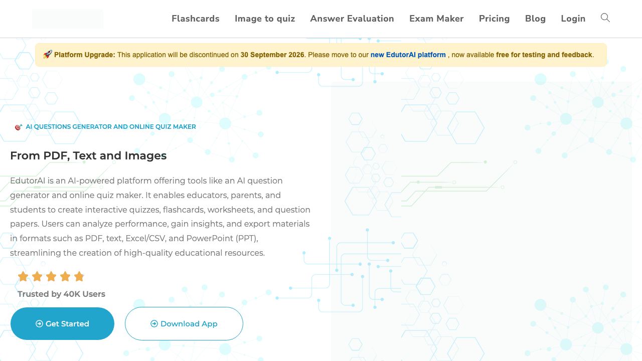 Edutor AI website screenshot