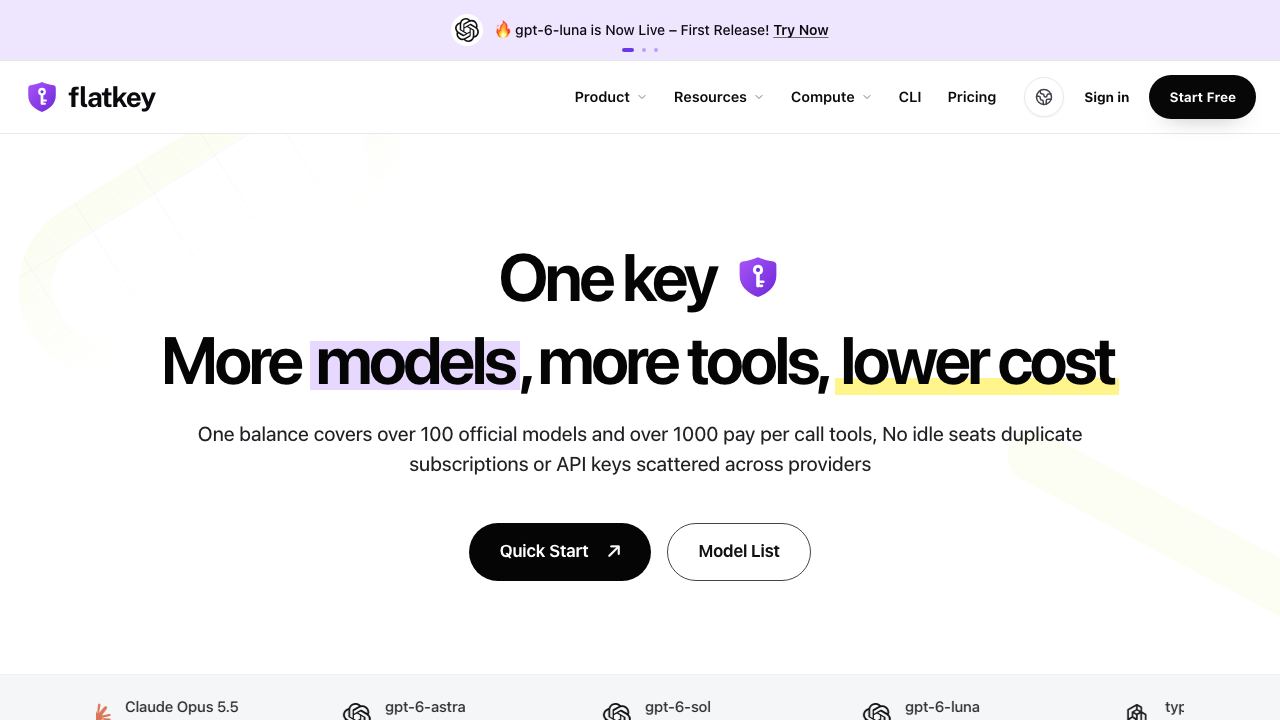 Flatkey AI 网站截图