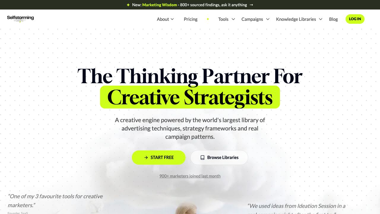 Selfstorming website screenshot