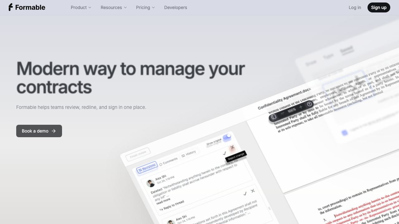 Formable website screenshot