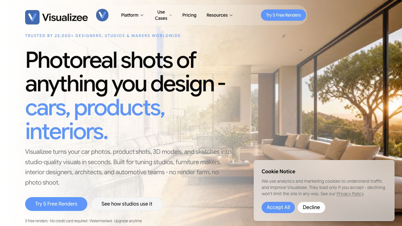 Visualizee.ai website screenshot