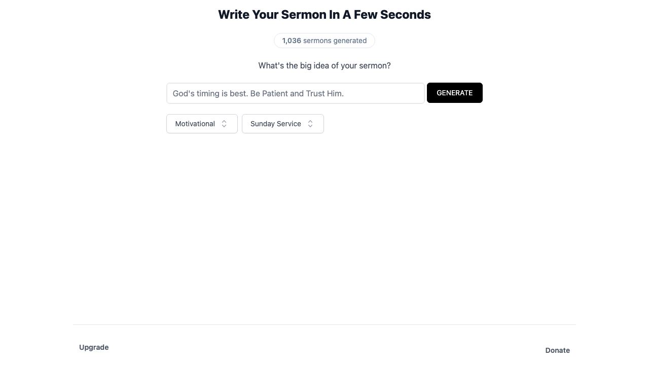 SermonGPT 网站截图