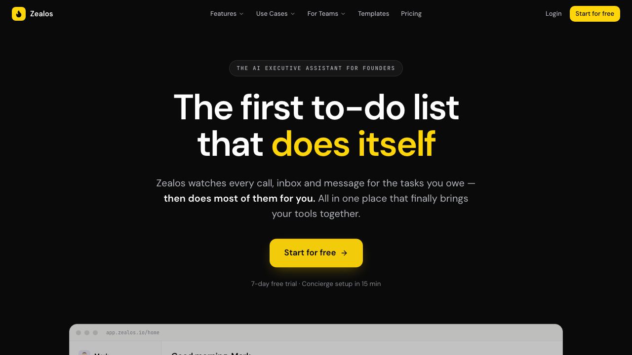 Zealos website screenshot
