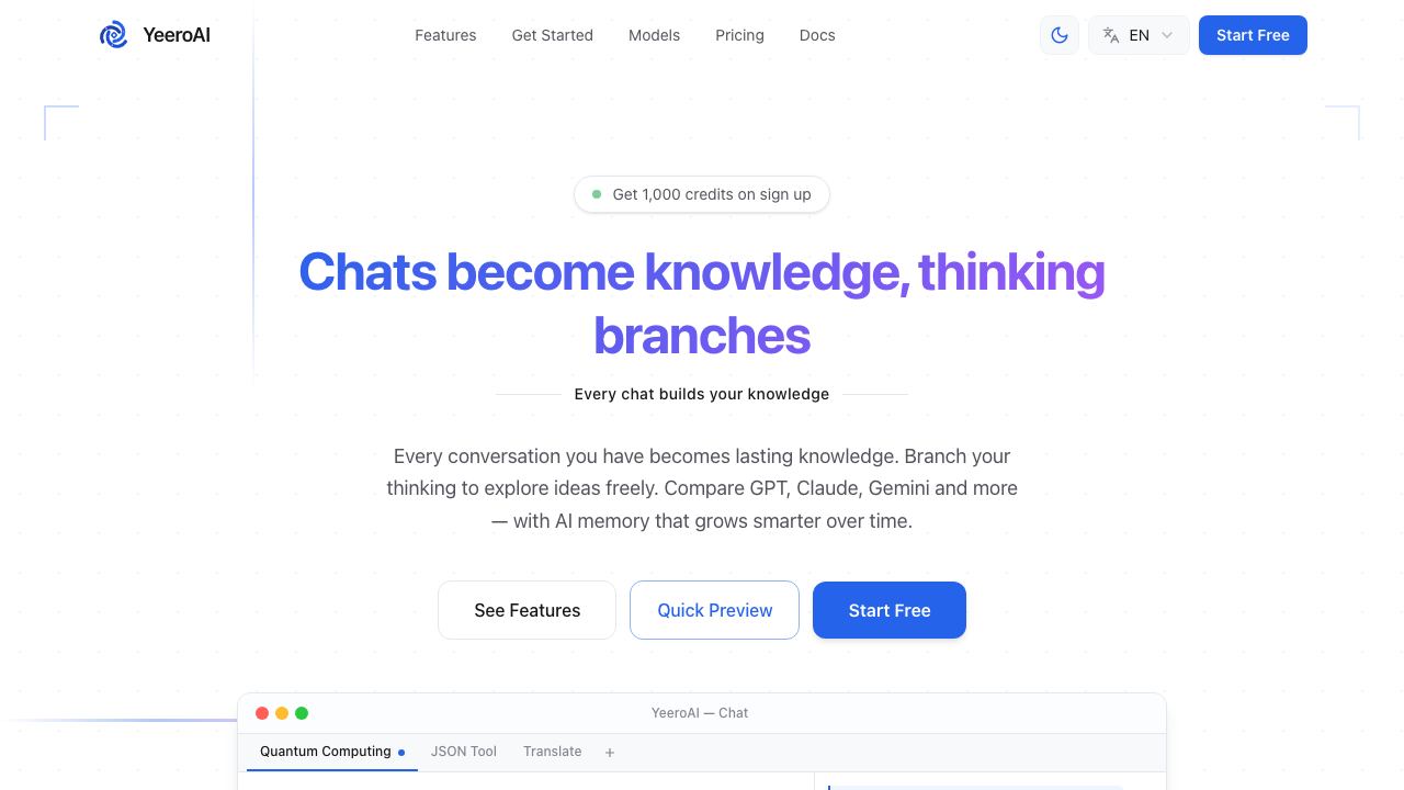 YeeroAI website screenshot