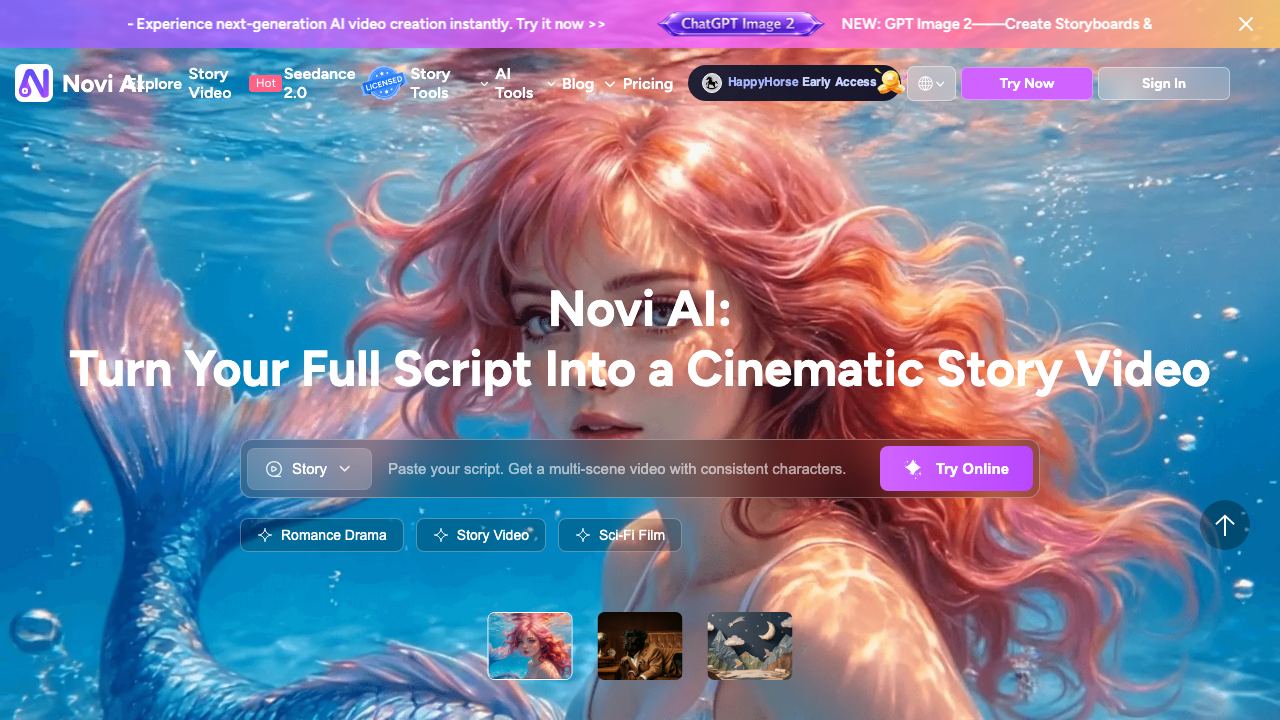 Novi AI 网站截图