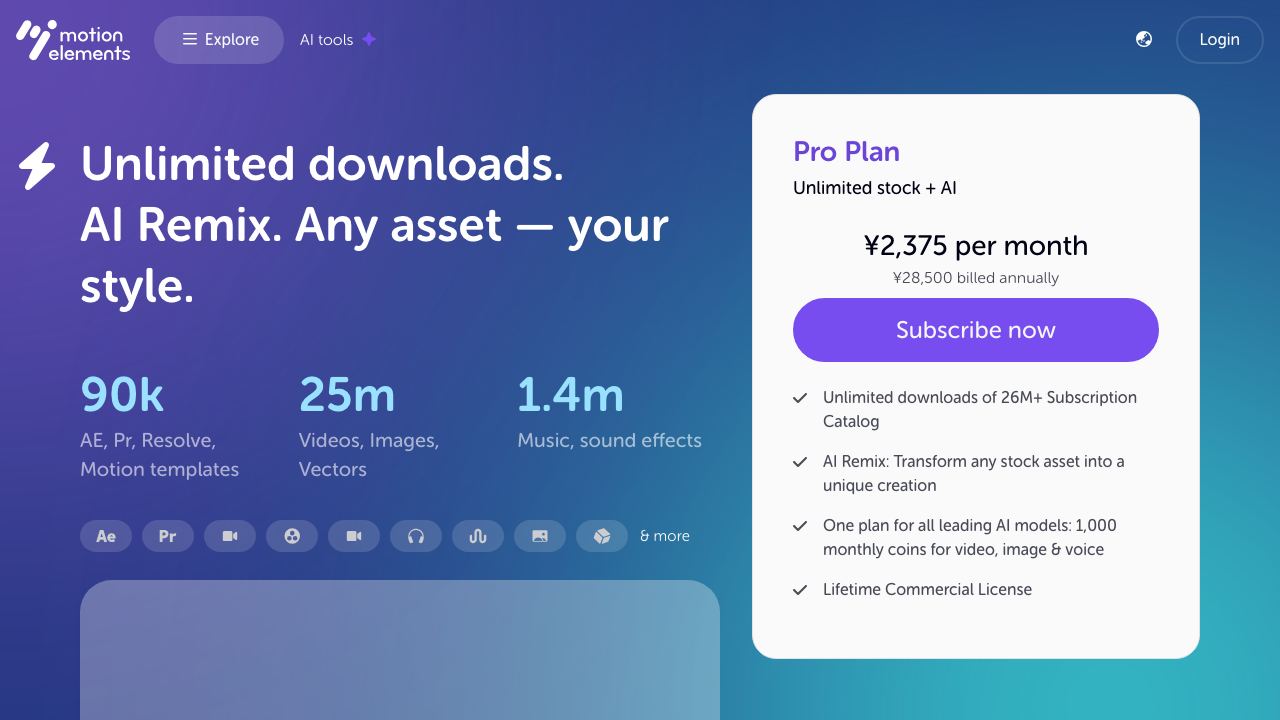 MotionElements website screenshot