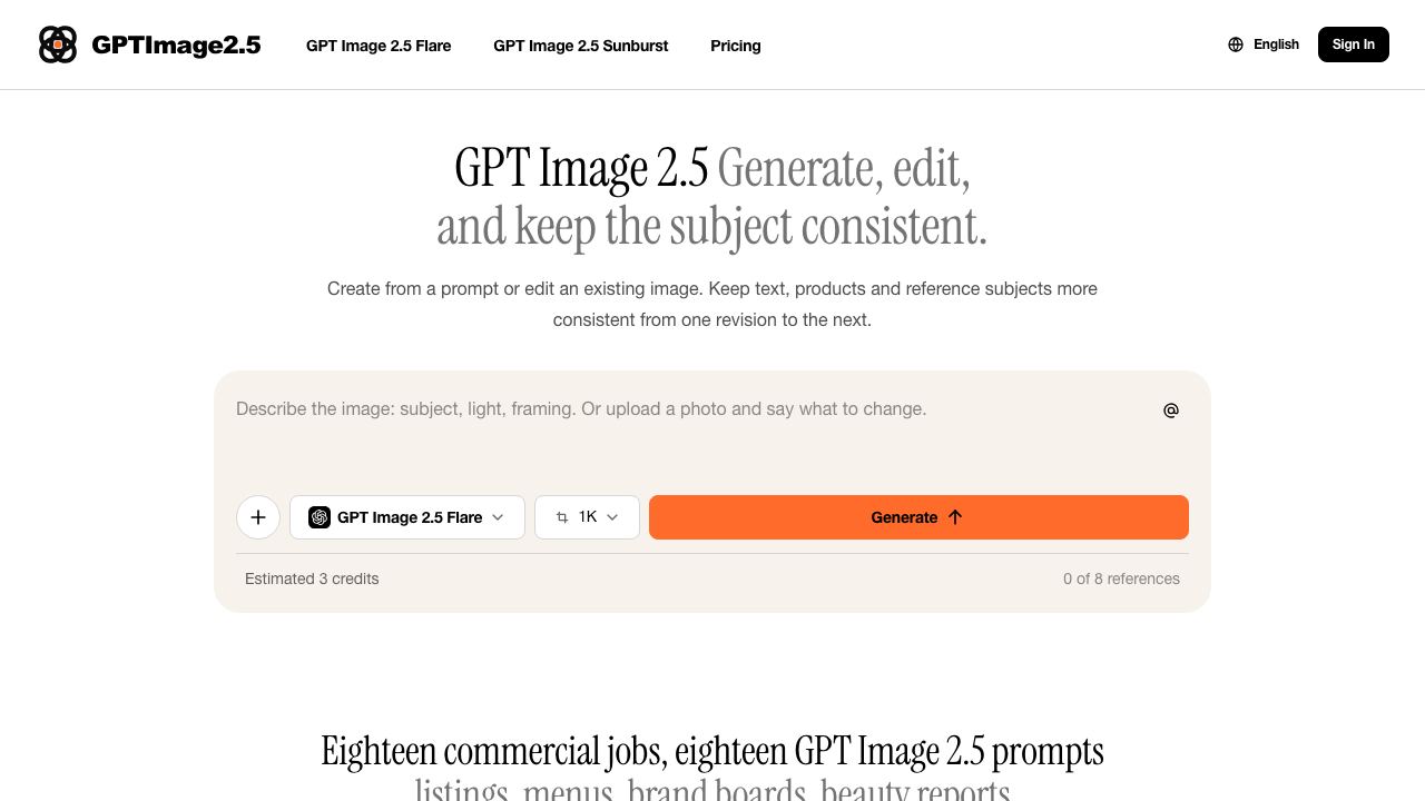 GPT Image 2.5 AI 网站截图