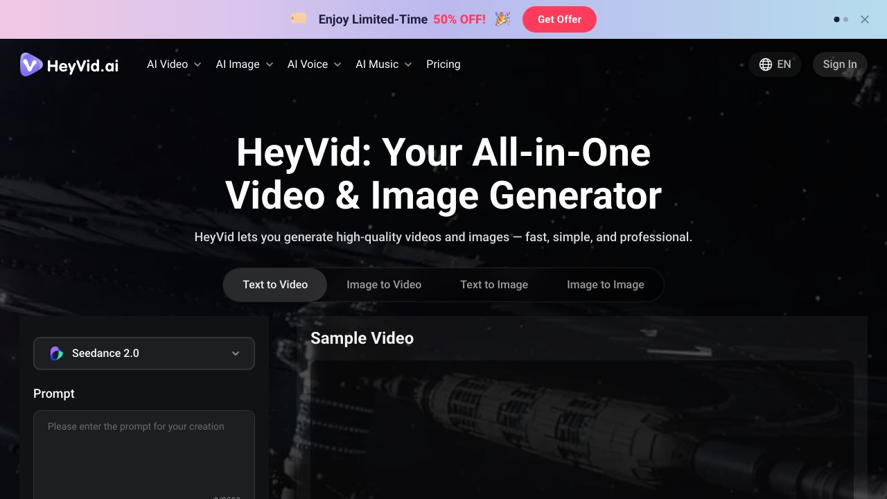 HeyVid 网站截图