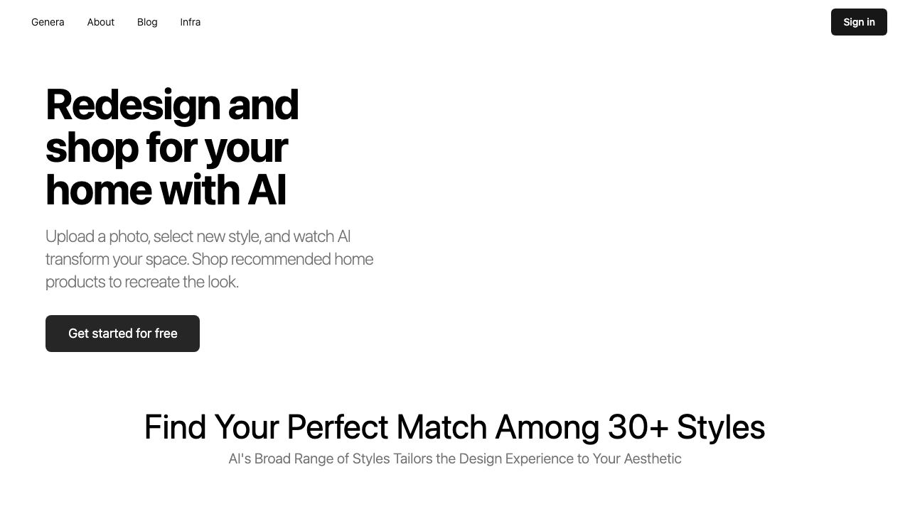 Genera website screenshot